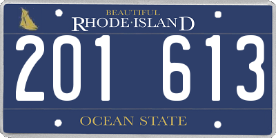 RI license plate 201613