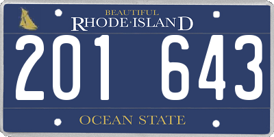 RI license plate 201643