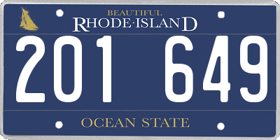 RI license plate 201649