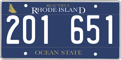 RI license plate 201651