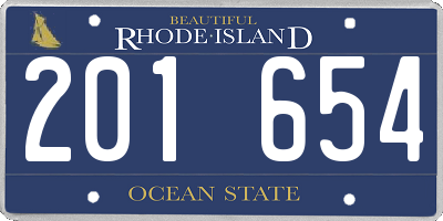 RI license plate 201654