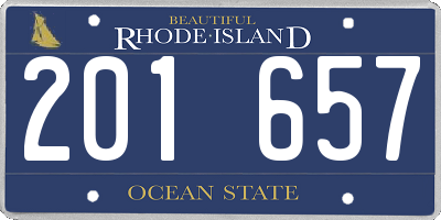 RI license plate 201657