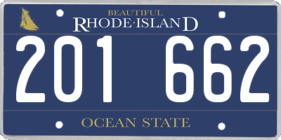 RI license plate 201662
