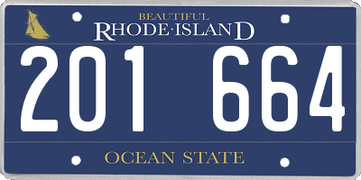 RI license plate 201664