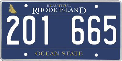 RI license plate 201665