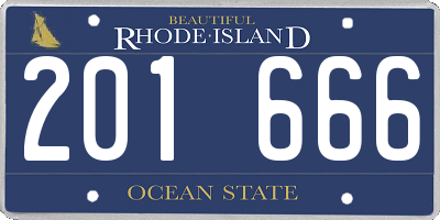RI license plate 201666