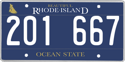 RI license plate 201667
