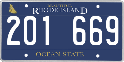 RI license plate 201669