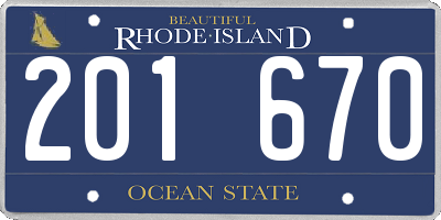 RI license plate 201670