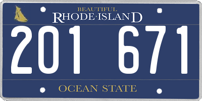 RI license plate 201671