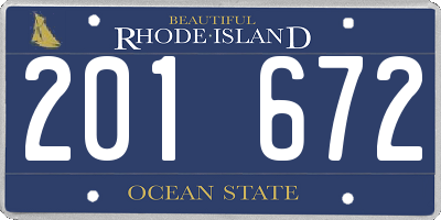 RI license plate 201672