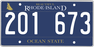 RI license plate 201673