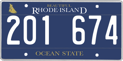 RI license plate 201674