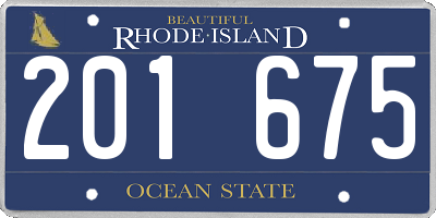 RI license plate 201675