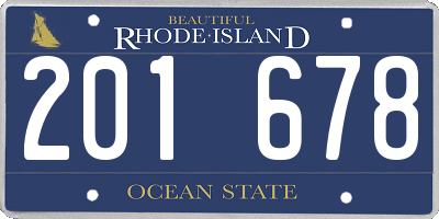 RI license plate 201678