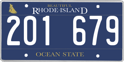 RI license plate 201679