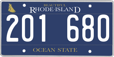 RI license plate 201680