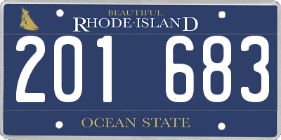 RI license plate 201683