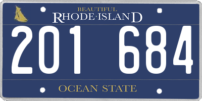 RI license plate 201684