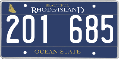 RI license plate 201685