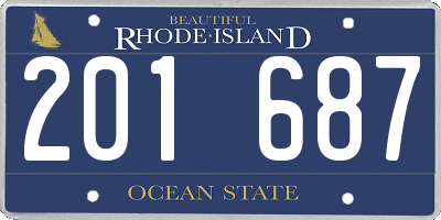 RI license plate 201687