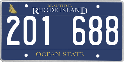 RI license plate 201688