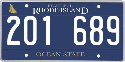 RI license plate 201689