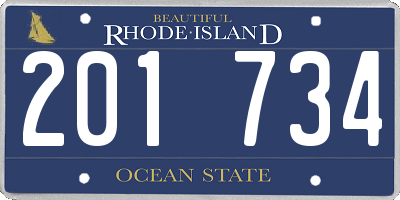 RI license plate 201734