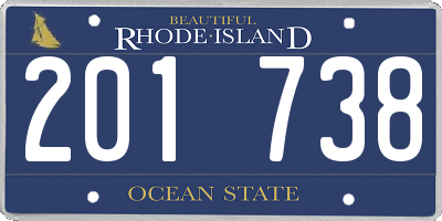 RI license plate 201738