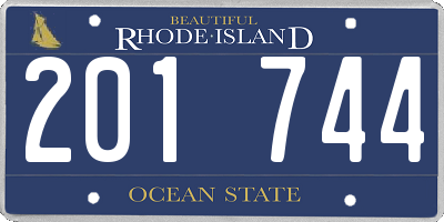 RI license plate 201744