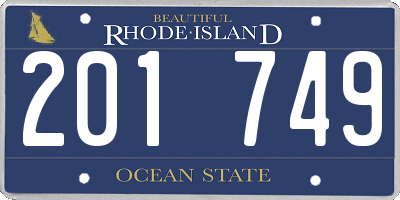 RI license plate 201749