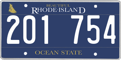 RI license plate 201754