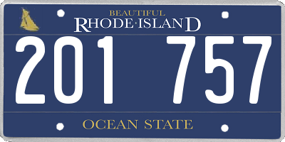 RI license plate 201757