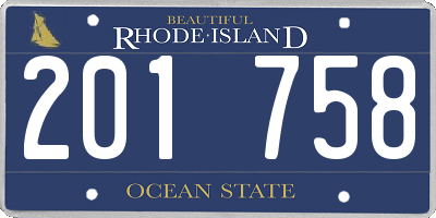 RI license plate 201758