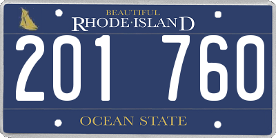 RI license plate 201760