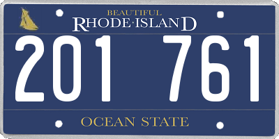 RI license plate 201761