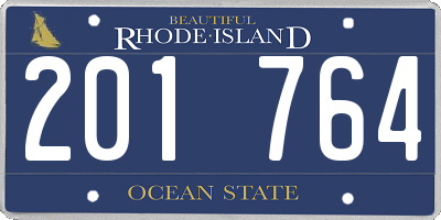 RI license plate 201764