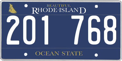 RI license plate 201768