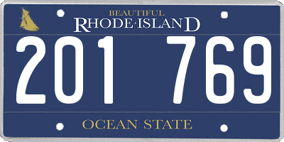 RI license plate 201769