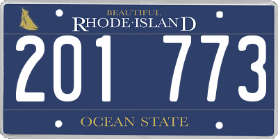 RI license plate 201773