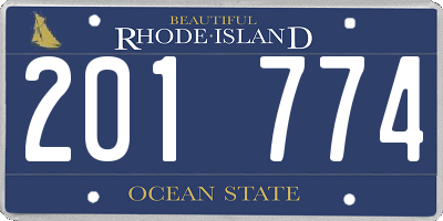 RI license plate 201774