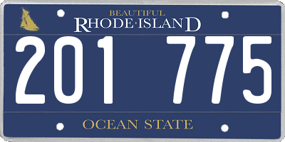 RI license plate 201775