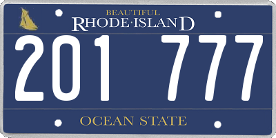 RI license plate 201777