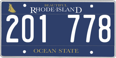 RI license plate 201778
