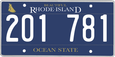 RI license plate 201781