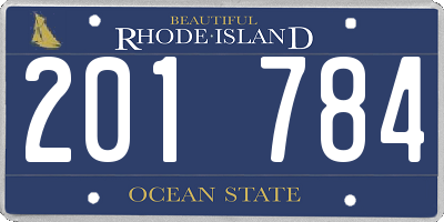 RI license plate 201784