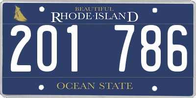 RI license plate 201786