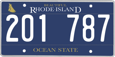 RI license plate 201787