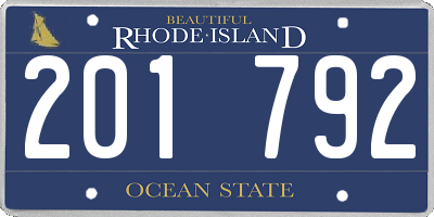 RI license plate 201792