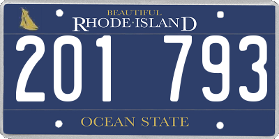RI license plate 201793